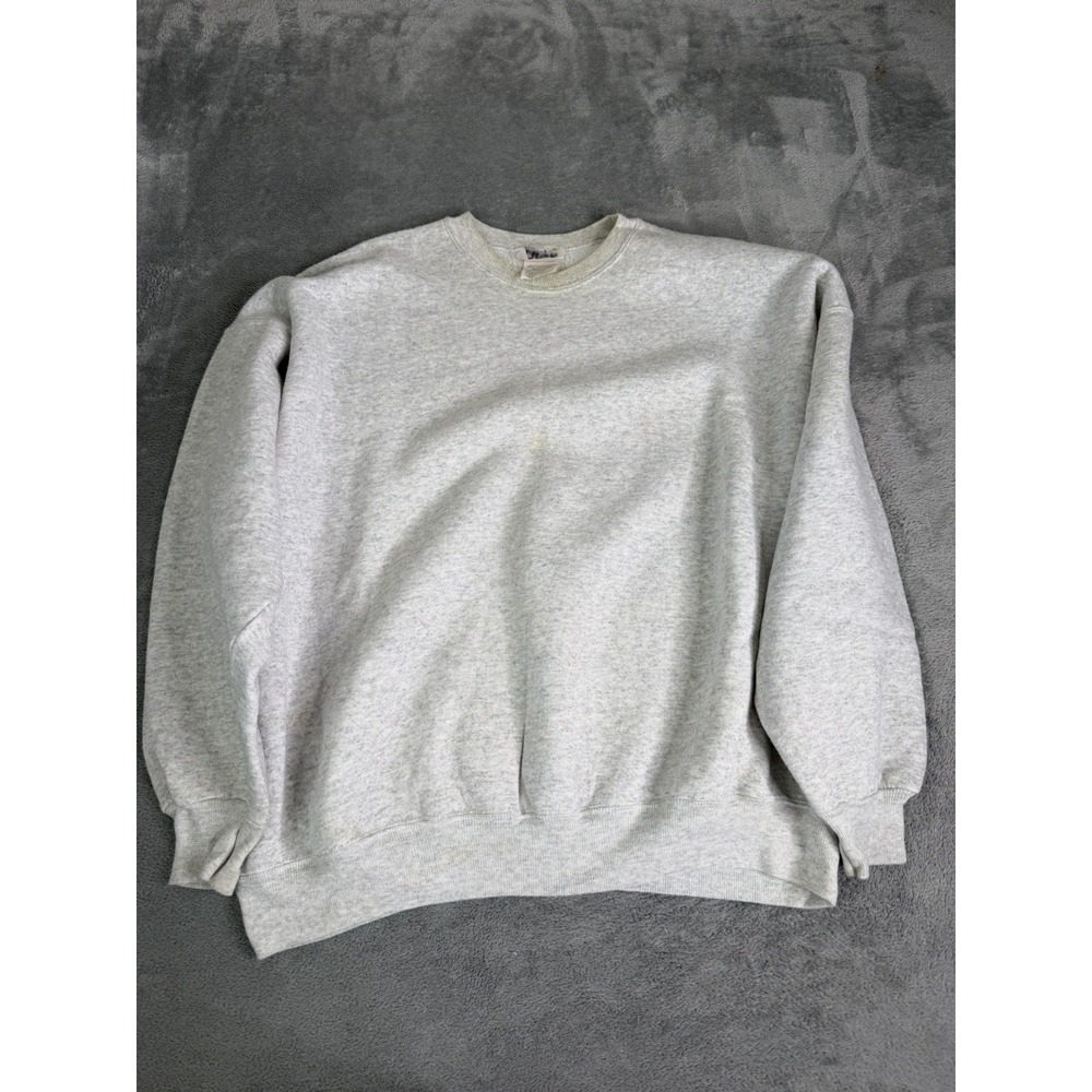 Vintage 90s Hanes Blank Sweatshirt Men's Size 2XL Gray